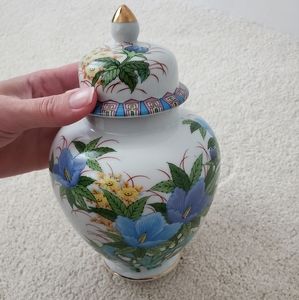 Peking East Collection Floral and Gold Ginger Jar